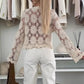 Women's Floral Crochet Knit Cardigan