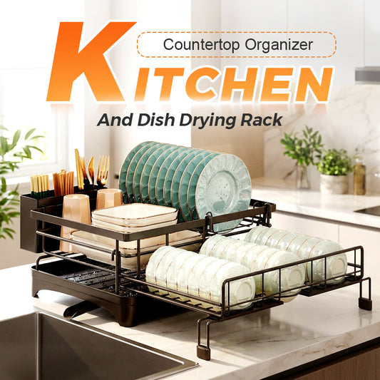 Kitchen Countertop Organizer and Dish Drying Rack