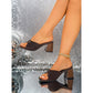 2026 Sale — Over 40,000 Sold! 👠 Women's Square Toe Ruched Block Heel Slippers – Chic Slip-On Style 👜