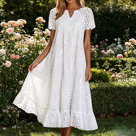 ⏰Summer Hot Sale 70% OFF💃Women's Elegant Cutout V-Neck Maxi Dress – Flattering V-Neck, Graceful Cutout Detail & Flowy Hem ✨