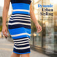 Women's Elegant Bodycon Striped Dress 🌊 Sleek Vertical Stripes, Curves-Hugging Fit for a Confident Look ✨