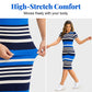 Women's Elegant Bodycon Striped Dress 🌊 Sleek Vertical Stripes, Curves-Hugging Fit for a Confident Look ✨