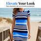 Women's Elegant Bodycon Striped Dress 🌊 Sleek Vertical Stripes, Curves-Hugging Fit for a Confident Look ✨