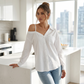 👚 55% OFF NOW! 🔥 Off-Shoulder Button-Up Top – Crinkle texture & relaxed fit – 5 colours, sizes S-XL – perfect for summer, beach or casual chic 🌊