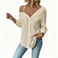 👚 55% OFF NOW! 🔥 Off-Shoulder Button-Up Top – Crinkle texture & relaxed fit – 5 colours, sizes S-XL – perfect for summer, beach or casual chic 🌊