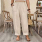 👖 50% OFF! ✨ Women's Cuffed Ankle Pants – Elastic Waist, Relaxed Fit, Patch Pockets 🌿