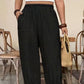 👖 50% OFF! ✨ Women's Cuffed Ankle Pants – Elastic Waist, Relaxed Fit, Patch Pockets 🌿