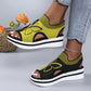 👡Limited Time Offer £14.98!🌴Women Fly-Knit Peep-Toe Platform Wedge Sandals, Breathable Arch Support Cushioned Slip-On Summer Beach Holiday Shoes