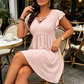 👗🌸 Women's Criss-Cross V-Neck Flutter Sleeve Flowy Dress – 50% OFF! Elegant criss-cross front, feminine flutter sleeves, airy silhouette – perfect for any occasion. 🔥✨