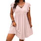 👗🌸 Women's Criss-Cross V-Neck Flutter Sleeve Flowy Dress – 50% OFF! Elegant criss-cross front, feminine flutter sleeves, airy silhouette – perfect for any occasion. 🔥✨