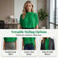 👚50% OFF!✨Women's Mock Neck Top – Batwing Sleeve, Relaxed Fit, Elegant Drape 🍂