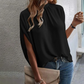 👚50% OFF!✨Women's Mock Neck Top – Batwing Sleeve, Relaxed Fit, Elegant Drape 🍂