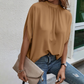 👚50% OFF!✨Women's Mock Neck Top – Batwing Sleeve, Relaxed Fit, Elegant Drape 🍂