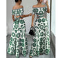 🌺 LIMITED-TIME 56% OFF! 💥 Women's Off-Shoulder Midi Dress – Daisy Print, Waist Cutout & Flattering Flowy Fit – Tropical Chic 💃