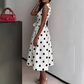 👗 LIMITED-TIME 50% OFF! 💥 Women's Polka Dot Sleeveless V-Neck Dress – Classic Print, Adjustable Tie, Versatile