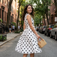 👗 LIMITED-TIME 50% OFF! 💥 Women's Polka Dot Sleeveless V-Neck Dress – Classic Print, Adjustable Tie, Versatile