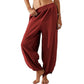 💥 50% OFF! Women's Casual Wide Leg Pants | Comfy Elastic High Waist Trousers with Pockets 🌟