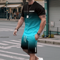 💥Last Day Special Sale 49% OFF👚Men's Gradient Color T-Shirt & Shorts Set