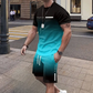 💥Last Day Special Sale 49% OFF👚Men's Gradient Color T-Shirt & Shorts Set