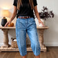 👖 LIMITED-TIME 50% OFF! &FERR SHIPPING✈️✨ Women's Casual Stretchy Cropped Denim Pants – Barrel Fit, Mid-Waist, Multi-Pockets 🌿