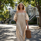 👗 50% OFF NOW! 🌸 Women's Off-Shoulder Maxi Dress – Lantern sleeves & flowy fit – Perfect for summer parties or romantic evenings – elegant and lightweight ✨🌿