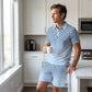 📢📢50% OFF !! ⏰Men's Geometric Print Collared Top & Shorts Set😎