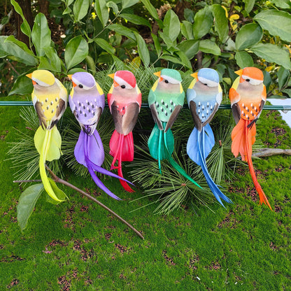 12PCS Artificial Feathered Birds with Clips