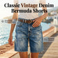 Women's Mid-Rise Denim Bermuda Shorts