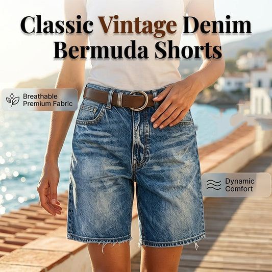 Women's Mid-Rise Denim Bermuda Shorts