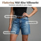Women's Mid-Rise Denim Bermuda Shorts