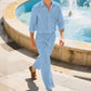 📢📢50% OFF !!⏰Men's Linen Long Sleeve Shirt & Long Pants 2-Piece Set🔥The Easy Summer Outfit Every Man Needs