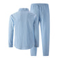 📢📢50% OFF !!⏰Men's Linen Long Sleeve Shirt & Long Pants 2-Piece Set🔥The Easy Summer Outfit Every Man Needs