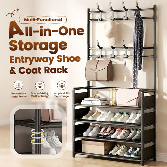 👟🧥 Multi-Functional Entryway Shoe & Coat Rack – 50% OFF! 2-in-1 storage for shoes & coats – keeps your entryway tidy and organized. 🔥🏠