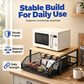 💥50% OFF NOW! 🍳 2-Tier Microwave Stand with Slide-Out Drawer – Heavy-duty, space-saving & sturdy – Perfect for kitchen, office & dorm counters 🏠