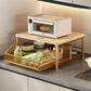💥50% OFF NOW! 🍳 2-Tier Microwave Stand with Slide-Out Drawer – Heavy-duty, space-saving & sturdy – Perfect for kitchen, office & dorm counters 🏠