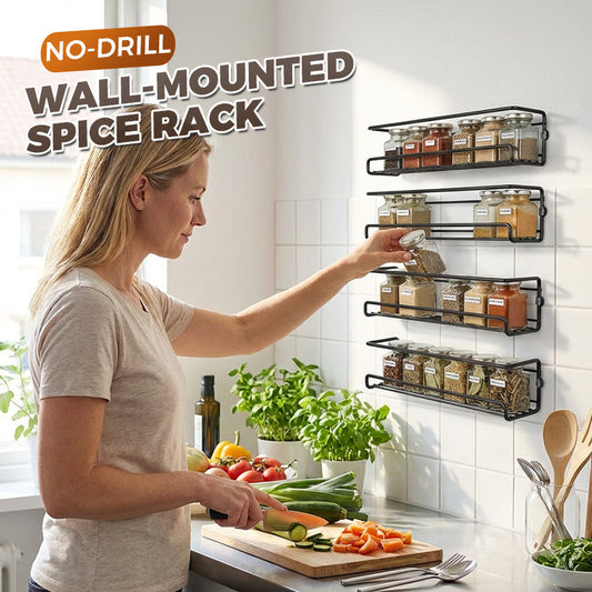 ⏰🔥 LAST CHANCE! No-Drill Wall-Mounted Spice Rack – 50% OFF! Organize your spices without drilling, easy install, space-saving. 🧂✨