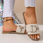 👡✨ Women's Flat Slide Sandals with Metal Buckle – 50% OFF! Comfort meets style – sleek metal buckle, cushioned sole, easy slip-on. 🔥☀️