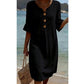 👗Women’s Solid Color Ruffle Sleeve Midi Dress