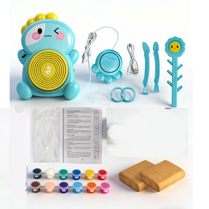 🎨🌀 Kids Electric Pottery Wheel – DIY Clay Craft Kit. Spin, shape, create – endless fun for young artists. 🔥👧👦