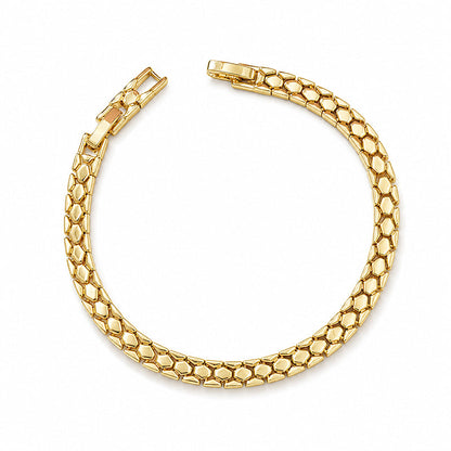 ✨🐍 Gold Snake Chain Bracelet – 50% OFF! Elegant gold finish, snake scale texture, lightweight & comfortable – elevate any look. 🔥💛