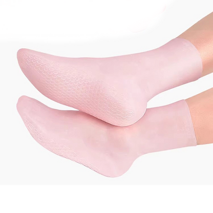 👣BUY 1 GET 1 FREE! Reusable Silicone Moisturizing Foot Mask Socks, Non-Slip Exfoliating Foot Wrap, Soft Second Skin Foot Protector for Dry Cracked Heels, Beach & SPA Foot Care