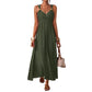 Women's Sleeveless Empire Waist Maxi Dress 🌸 Cinched High, Flowing Free – A Graceful Silhouette for Sun-Soaked Days ✨