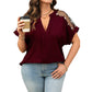👕Women’s Plus Size Sheer Mesh V-Neck Blouse