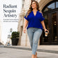 👕Women’s Plus Size Sheer Mesh V-Neck Blouse