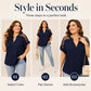 👕Women’s Plus Size Sheer Mesh V-Neck Blouse