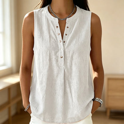 🏖️Summer Hot Sale 60% OFF🏝️👚Women's Casual Sleeveless Button-Front Top✨