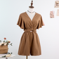 👗✨ Summer Cutout Waist Romper – V-neck, twist front, flutter sleeves – chic & comfortable for warm days. 50% OFF! 🔥🌸