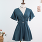 👗✨ Summer Cutout Waist Romper – V-neck, twist front, flutter sleeves – chic & comfortable for warm days. 50% OFF! 🔥🌸