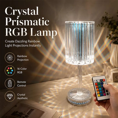 💎🛋️ Crystal Diamond Table Lamp – 50% OFF! 16 RGB colors, touch control, USB rechargeable – elegant ambiance for any room. ✨