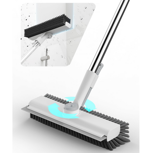 🧹✨ 3-in-1 Floor Scrubber with Squeegee – 50% OFF! Rotating V-shaped brush, built-in tweezers, extends to 138cm – no more bending. 💪